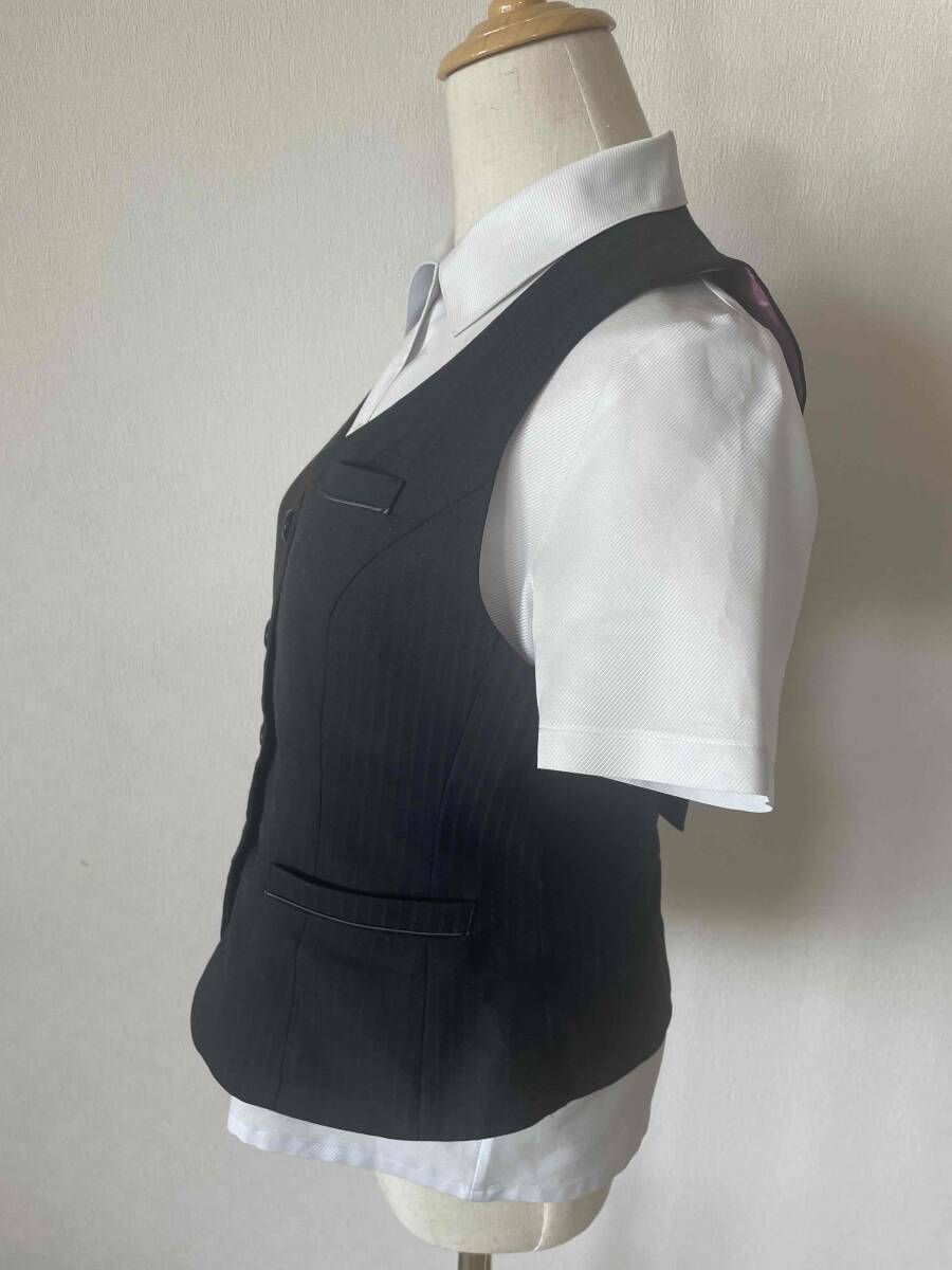 ※Cランク※【中古】ALPHAPIER_11号ベスト/AR2882-2/ブラック/アルファピア/かわいい会社事務服/おしゃれOL制服_画像3