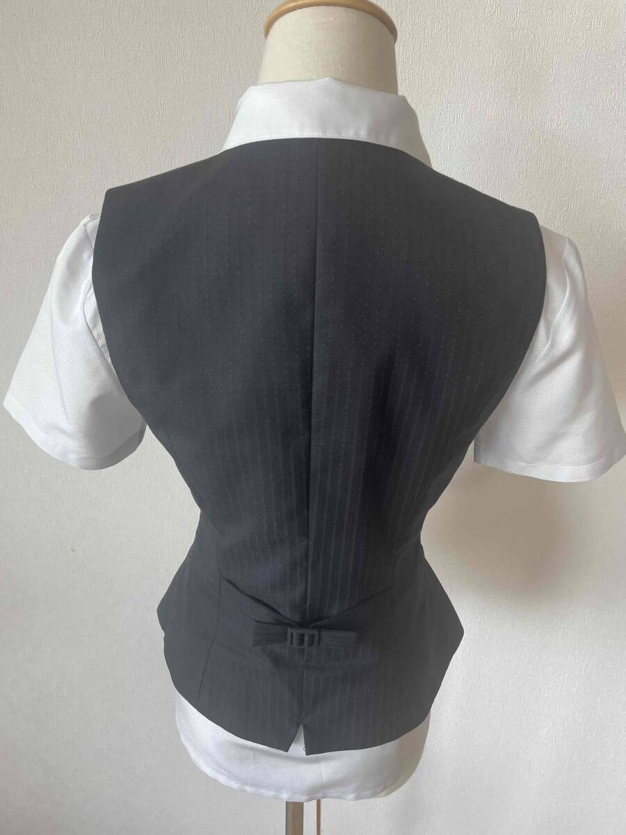 ※Cランク※【中古】ALPHAPIER_11号ベスト/AR2882-2/ブラック/アルファピア/かわいい会社事務服/おしゃれOL制服_画像4