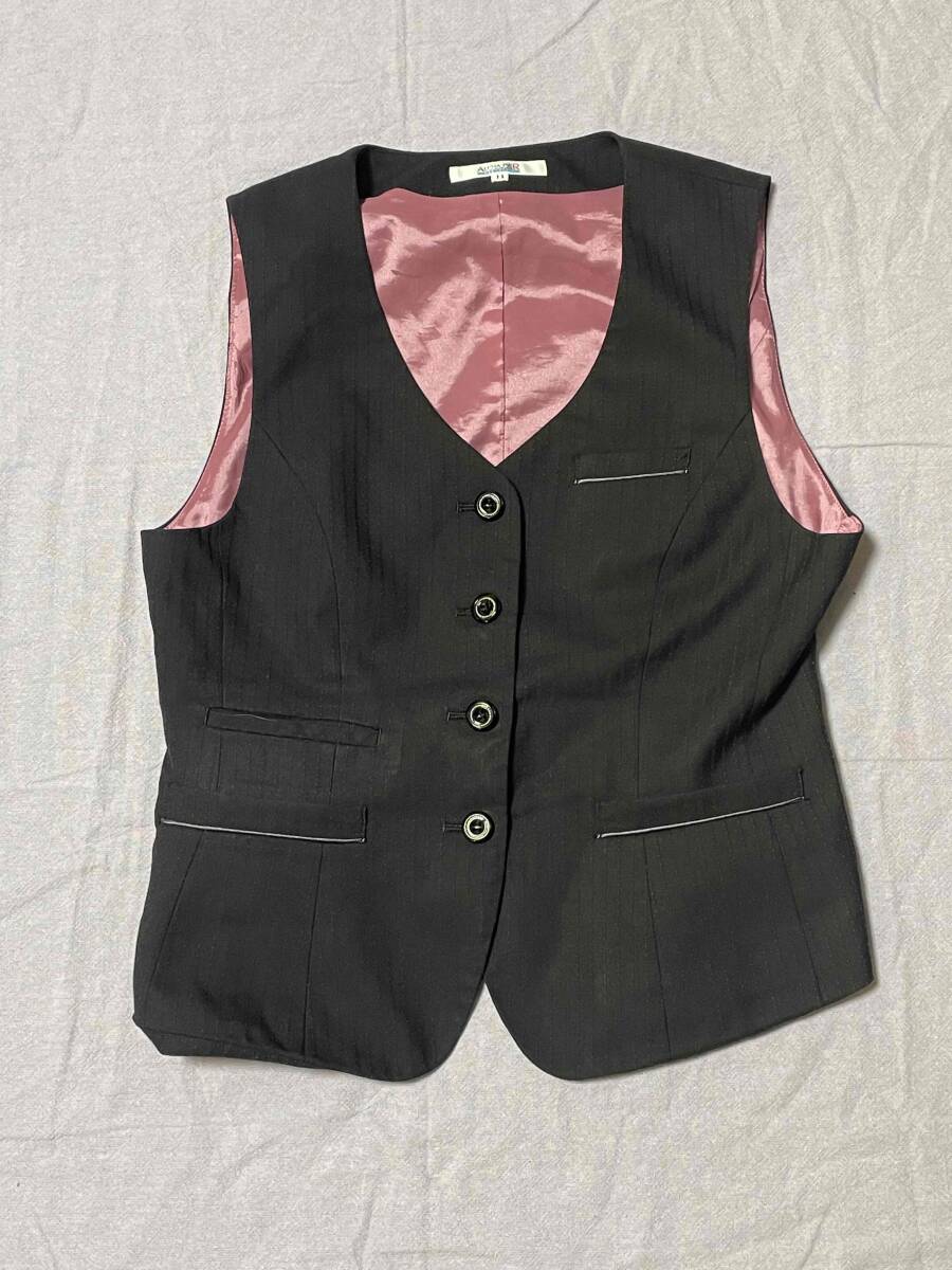 ※Cランク※【中古】ALPHAPIER_11号ベスト/AR2882-2/ブラック/アルファピア/かわいい会社事務服/おしゃれOL制服_画像8