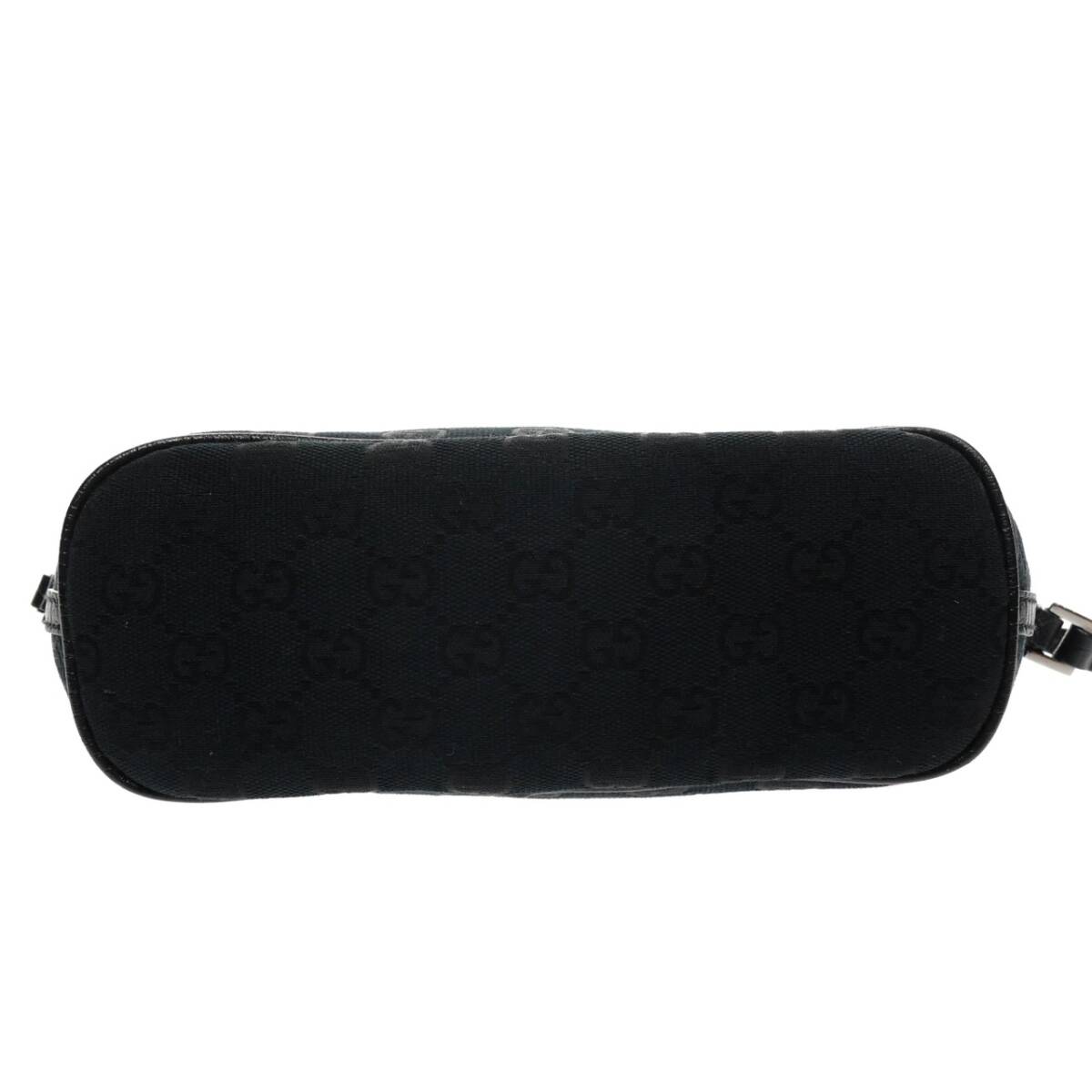 1円スタート 美品 GUCCI グッチ GGキャンバス ハンドバッグ 07198 GG柄 シルバー金具 アクセサリーポーチ ミニバッグ ブラック レディース_画像4