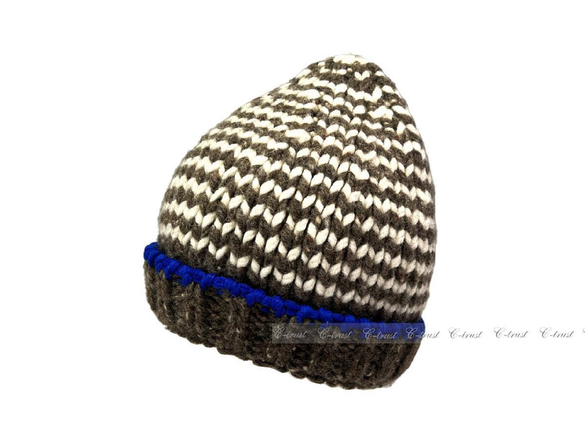 L056.. BOTTEGA VENETA ボッテガ ヴェネタ ニットキャップ ニット帽 KNIT CAP ウール ハンドニット ロゴ イタリア制 ★ 1373 MIX
