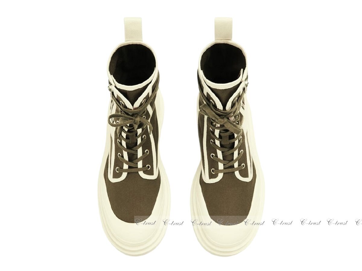 L245-BW-41.. BOTTEGA VENETA ボッテガ ヴェネタ ハイカット ブーツ シューズ レースアップ ロゴ イタリア製 ★ 3690 BROWN+WHITE_画像5