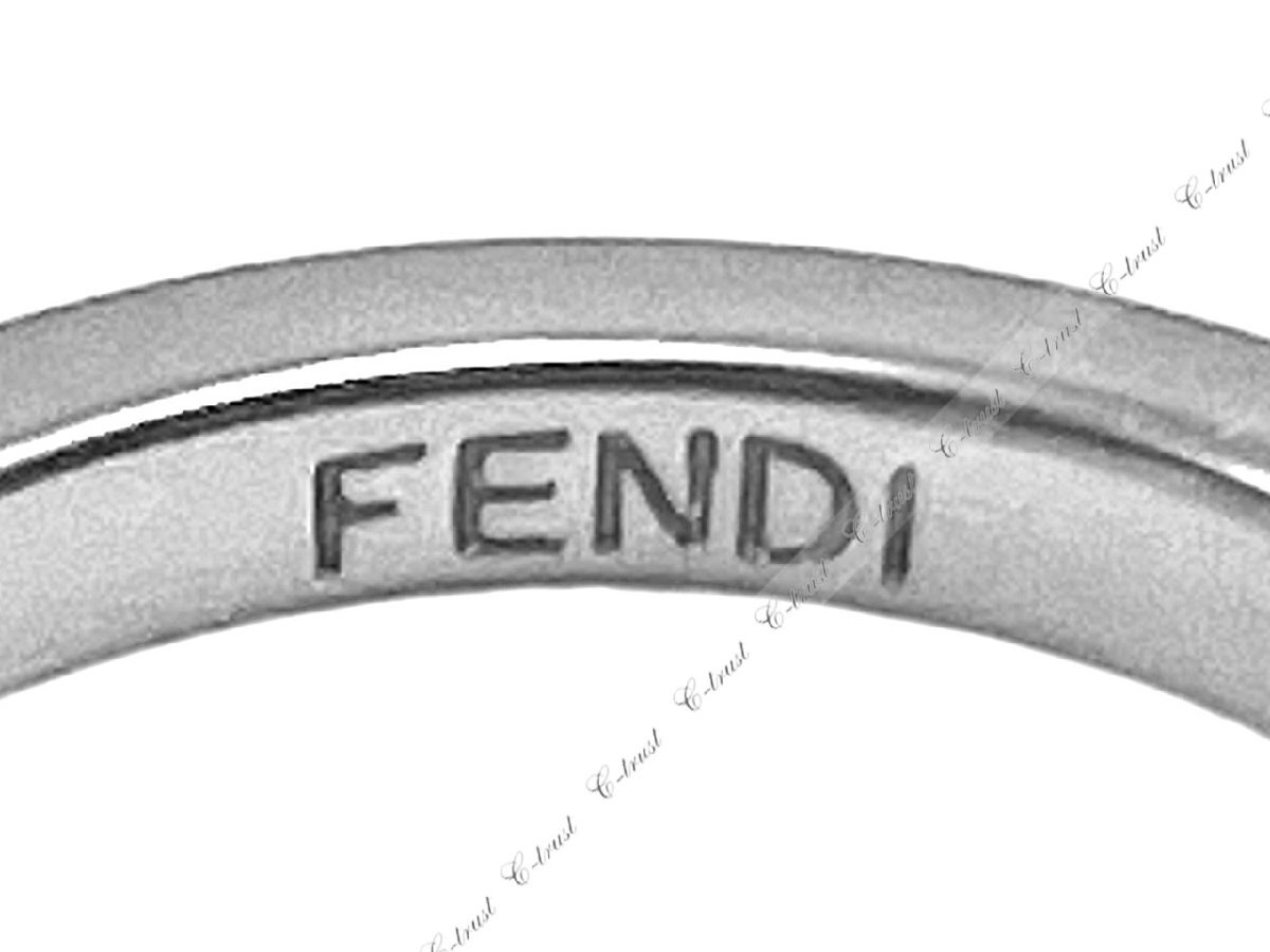 L755-M.. FENDI フェンディ リング 指輪 RING O'Lock パラジウム メタル FF ロゴ メンズ イタリア製 7AJ796B08F0TH0 ★ シルバー_画像6
