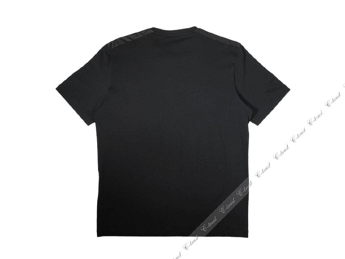L713-M.. PRADA プラダ Tシャツ トライアングル クルーネック 半袖 コットン ロゴ ★ F0002 ブラック_画像3
