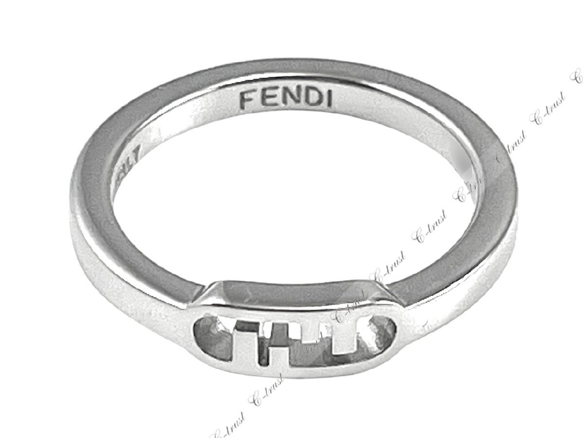 L755-M.. FENDI フェンディ リング 指輪 RING O'Lock パラジウム メタル FF ロゴ メンズ イタリア製 7AJ796B08F0TH0 ★ シルバー_画像3