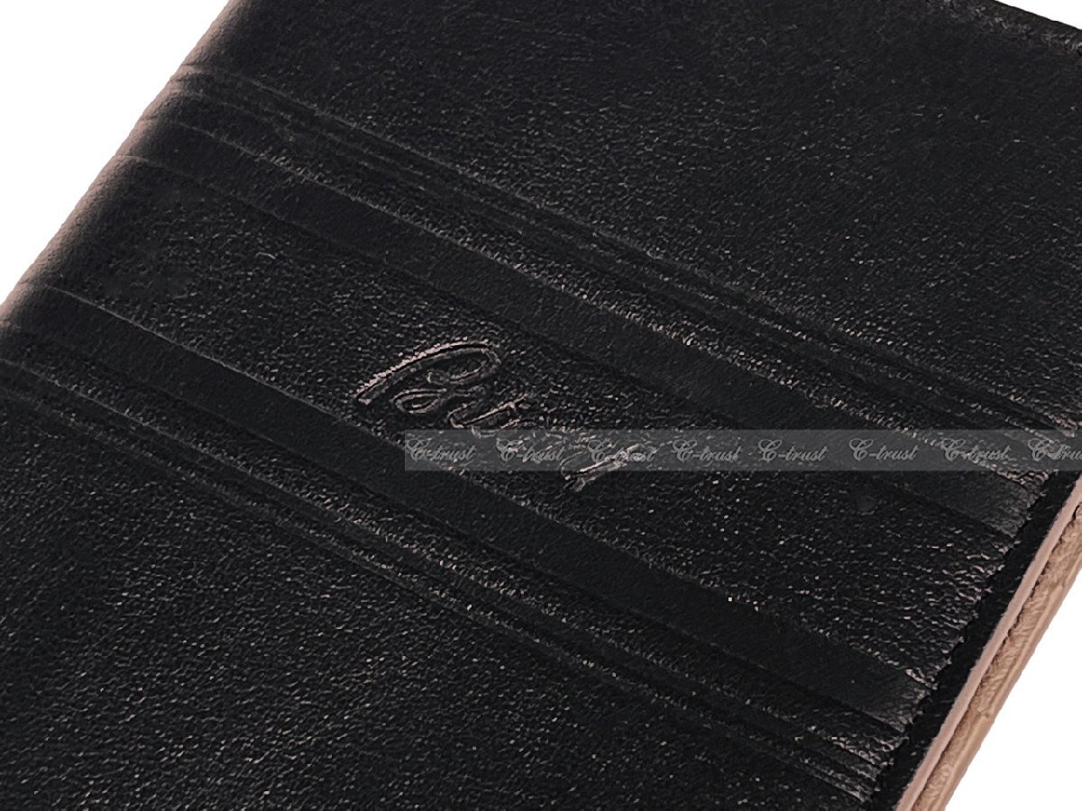 J624.. Brioni ブリオーニ 長財布 ウォレット 2つ折り カードケース レザー ロゴ イタリア製 ★ 1028 ブラック_画像4