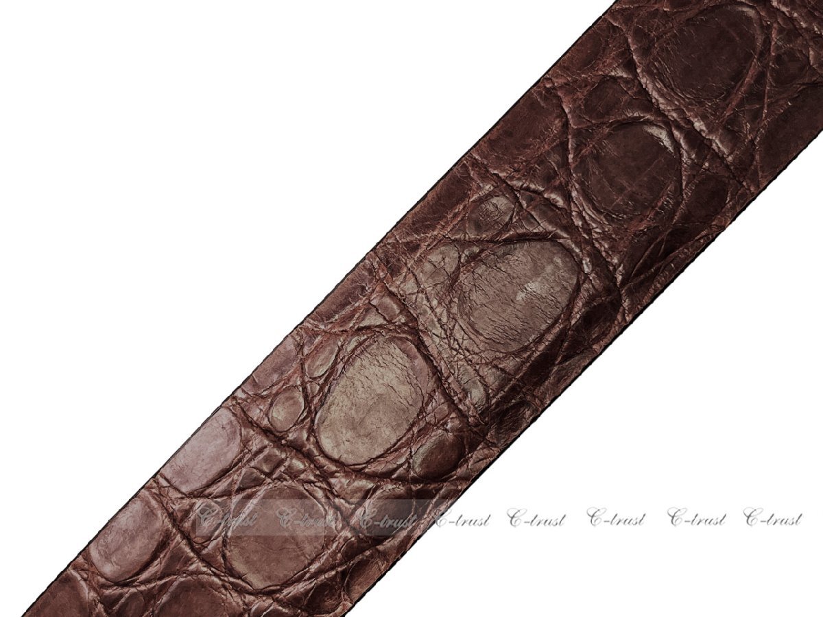 L289.. GIORGIO ARMANIjoru geo Armani ремень настоящий крокодил свободный размер настройка возможность * Brown 