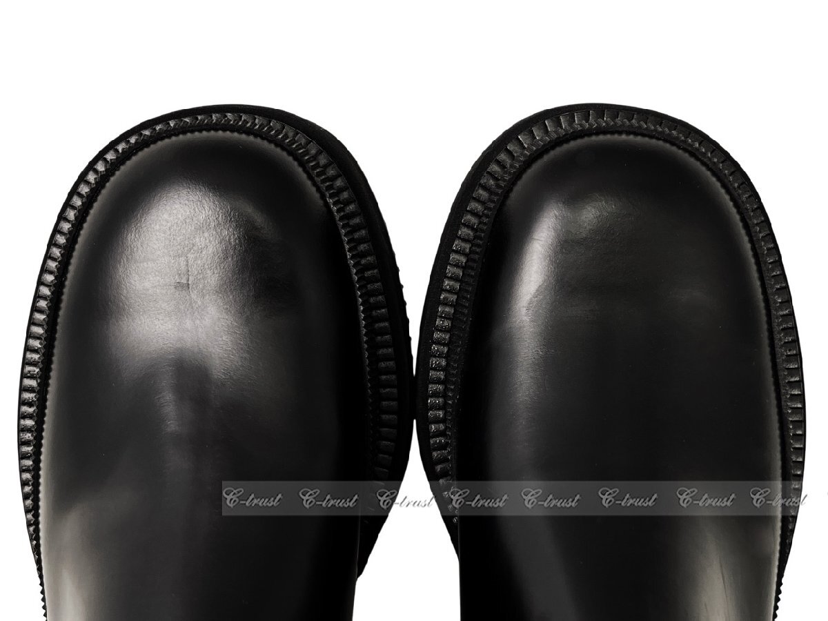 L290-7.. GIORGIO ARMANI ジョルジオ アルマーニ シューズ ブーツ 靴 レザー GA ロゴ イタリア製 ★ ブラック_画像5