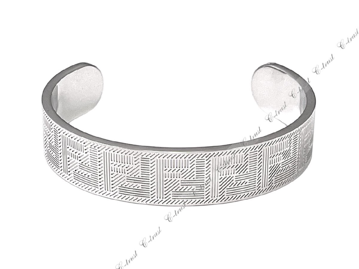 L331-M.. FENDI フェンディ Shadow ブレスレット アクセサリー パラジウム メタル FF ロゴ イタリア製 7AJ765B08F0TH0 ★ SILVER_画像2