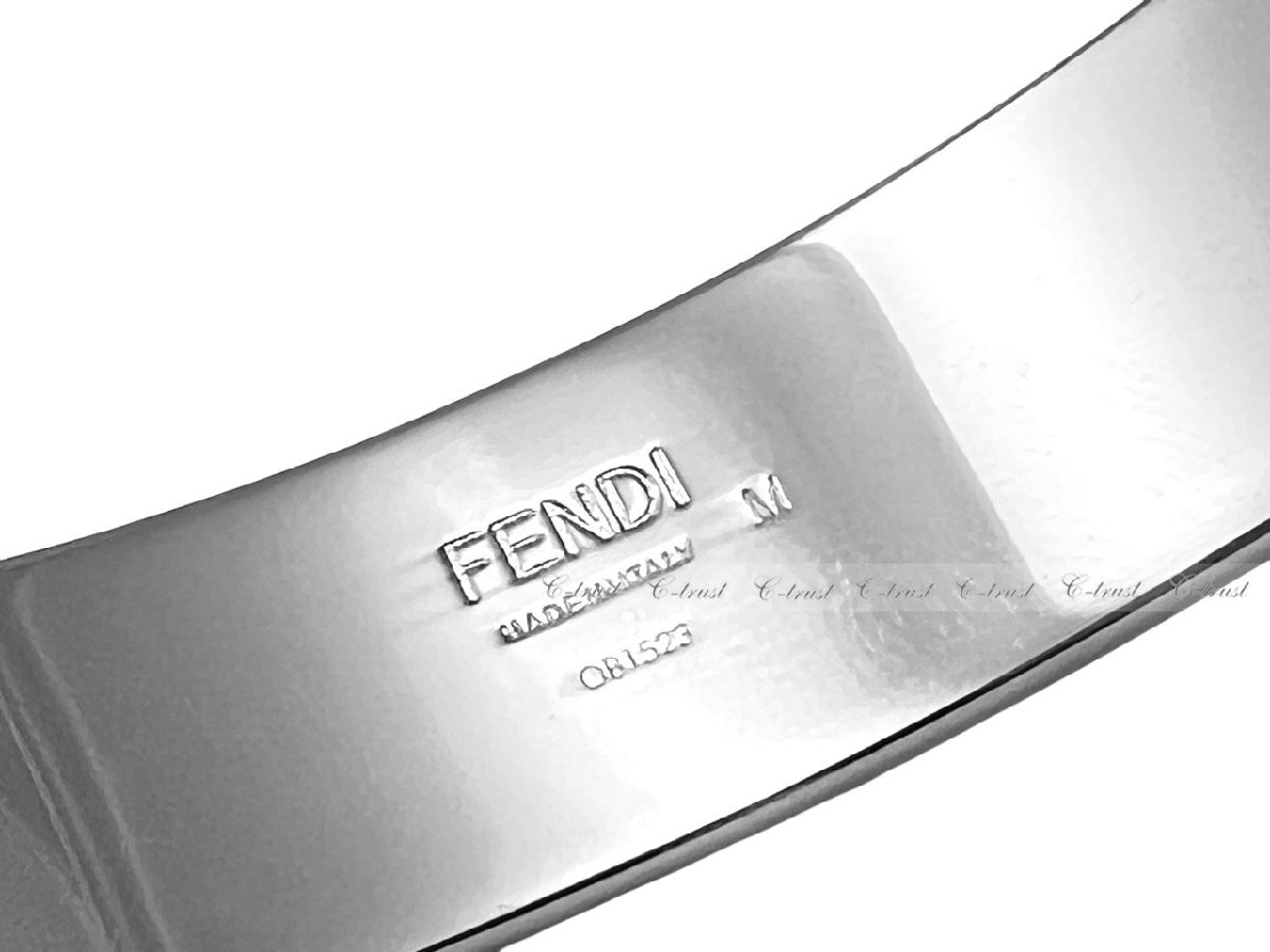 L331-M.. FENDI フェンディ Shadow ブレスレット アクセサリー パラジウム メタル FF ロゴ イタリア製 7AJ765B08F0TH0 ★ SILVER_画像6