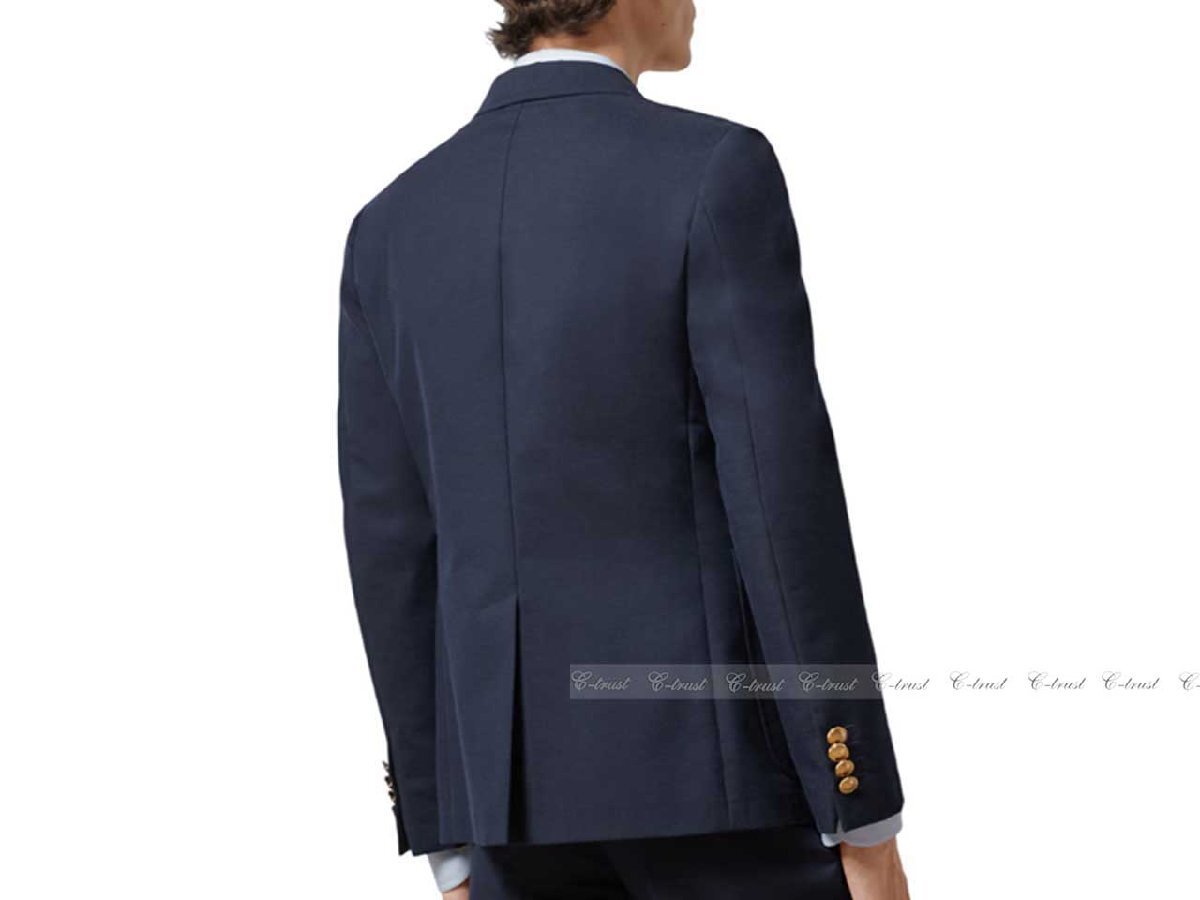 L339-46.. GUCCI グッチ ジャケット JK テーラード フォーマル ワッペン ロゴ シングル イタリア製 ★ 4240 ネイビー_画像4