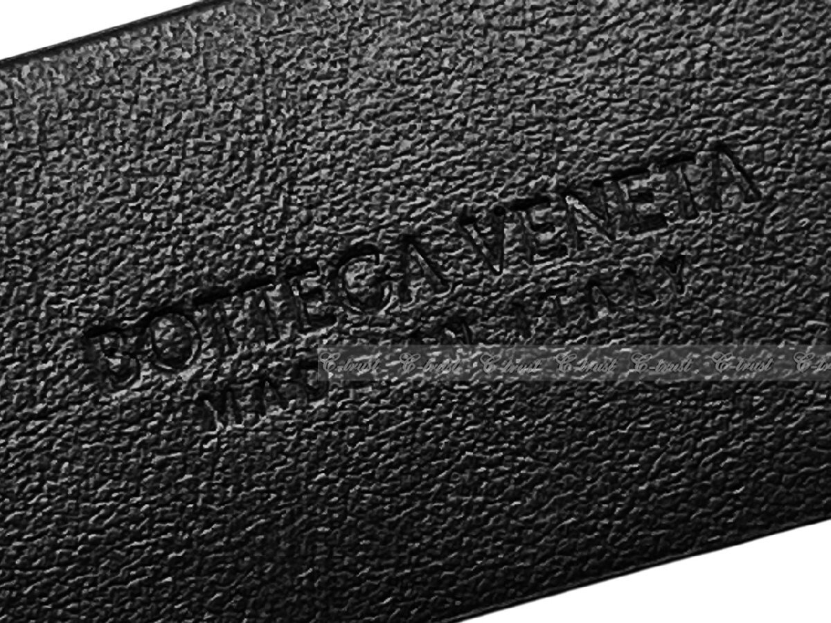 L437-85.. BOTTEGA VENETA ボッテガ ヴェネタ ベルト BELT ポーチ イントレチャート バックル カーフ ロゴ イタリア製 ★ 8803 BLACK_画像7