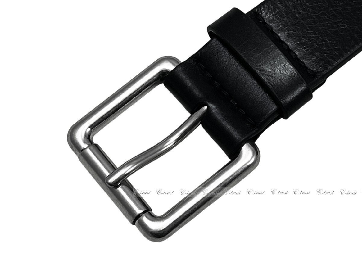 L437-85.. BOTTEGA VENETA ボッテガ ヴェネタ ベルト BELT ポーチ イントレチャート バックル カーフ ロゴ イタリア製 ★ 8803 BLACK_画像5