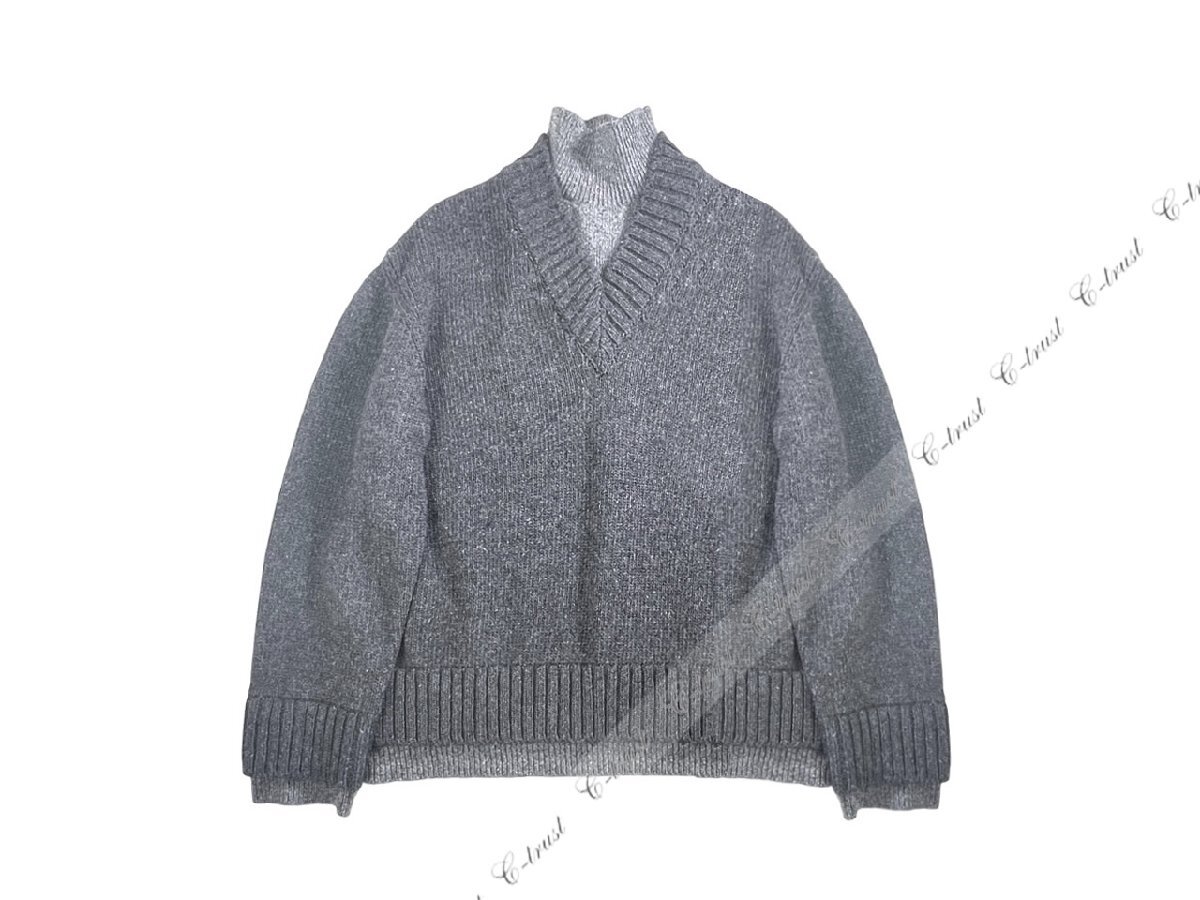 L787.. BOTTEGA VENETA ボッテガヴェネタ セーター MW ニット ウール ダブル レイヤー レディース イタリア製 ★ 4087 MID GREY_画像2