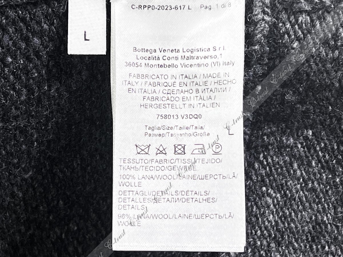 L787.. BOTTEGA VENETA ボッテガヴェネタ セーター MW ニット ウール ダブル レイヤー レディース イタリア製 ★ 4087 MID GREY_画像8