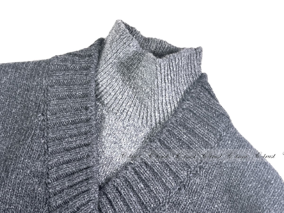 L787.. BOTTEGA VENETA ボッテガヴェネタ セーター MW ニット ウール ダブル レイヤー レディース イタリア製 ★ 4087 MID GREY_画像4
