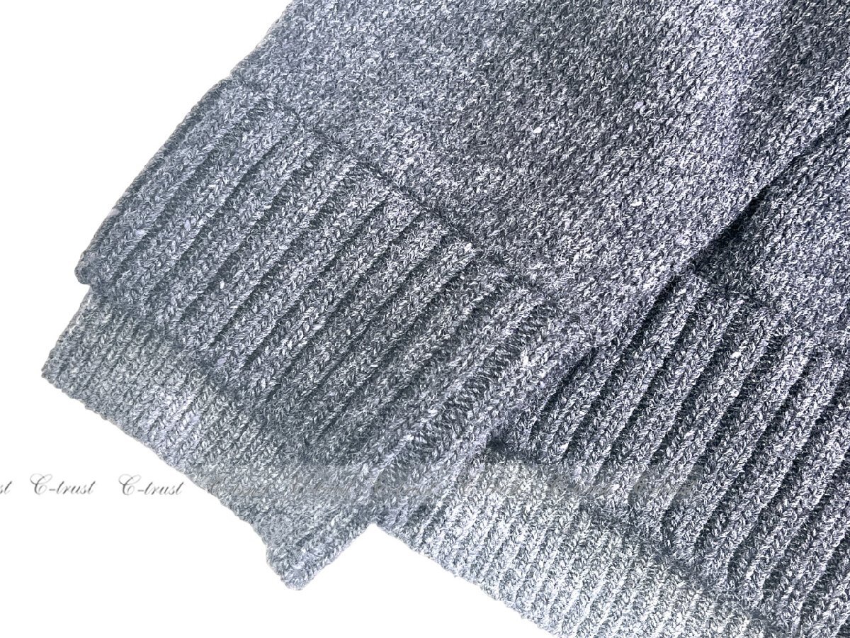 L787.. BOTTEGA VENETA ボッテガヴェネタ セーター MW ニット ウール ダブル レイヤー レディース イタリア製 ★ 4087 MID GREY_画像6