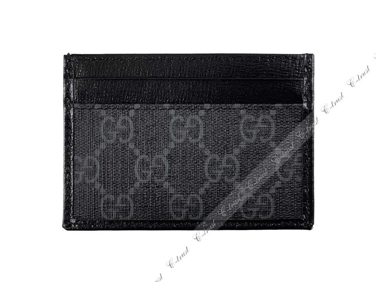 L815.. GUCCI グッチ 財布 ウォレット カードケース インターロッキング G キャンバス ロゴ イタリア製 ★ ブラック_画像4