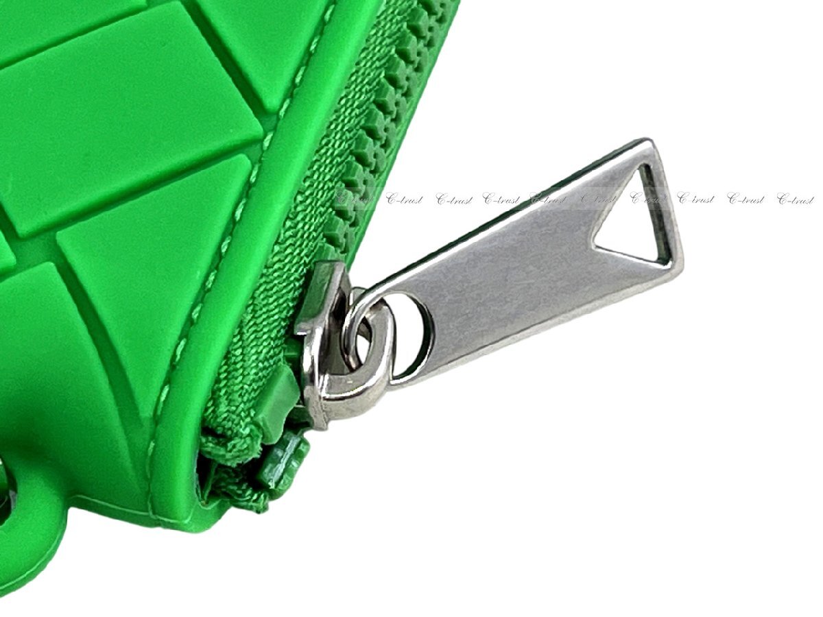 L885.. BOTTEGA VENETA ボッテガ ヴェネタ 財布 コイン ケース ジップ リング イントレ ラバー シリコン ★ 3724 PARAKEET_画像4