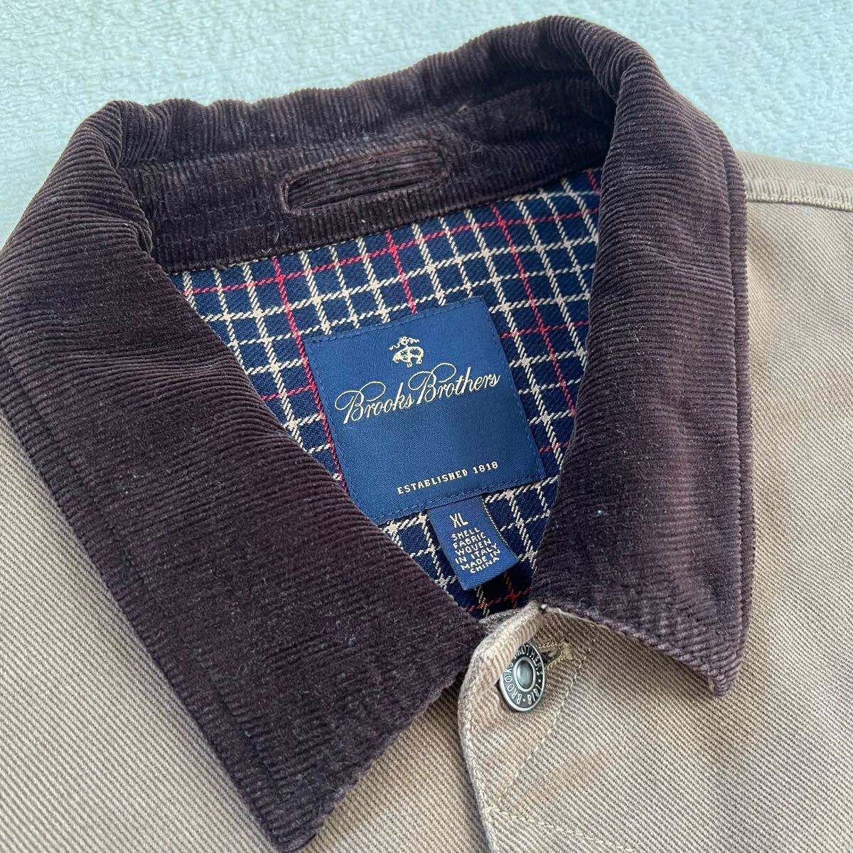 Brooks Brothers ブルックスブラザーズ ブルゾン ハンティング ワーク ジャケット XL ブラウン コーデュロイ　短丈 厚手_画像3