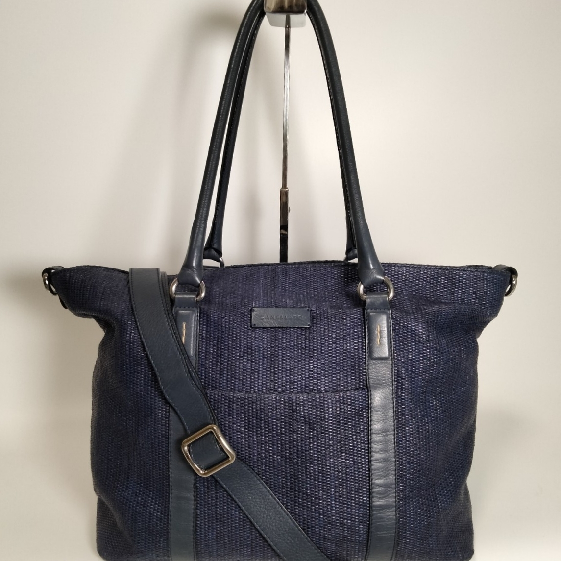 ZANELLATO 2way トートバッグ ショルダーバッグ A4可 ネイビー 大容量 通勤 通学 ビジネス 高級感 ザネラート_画像1
