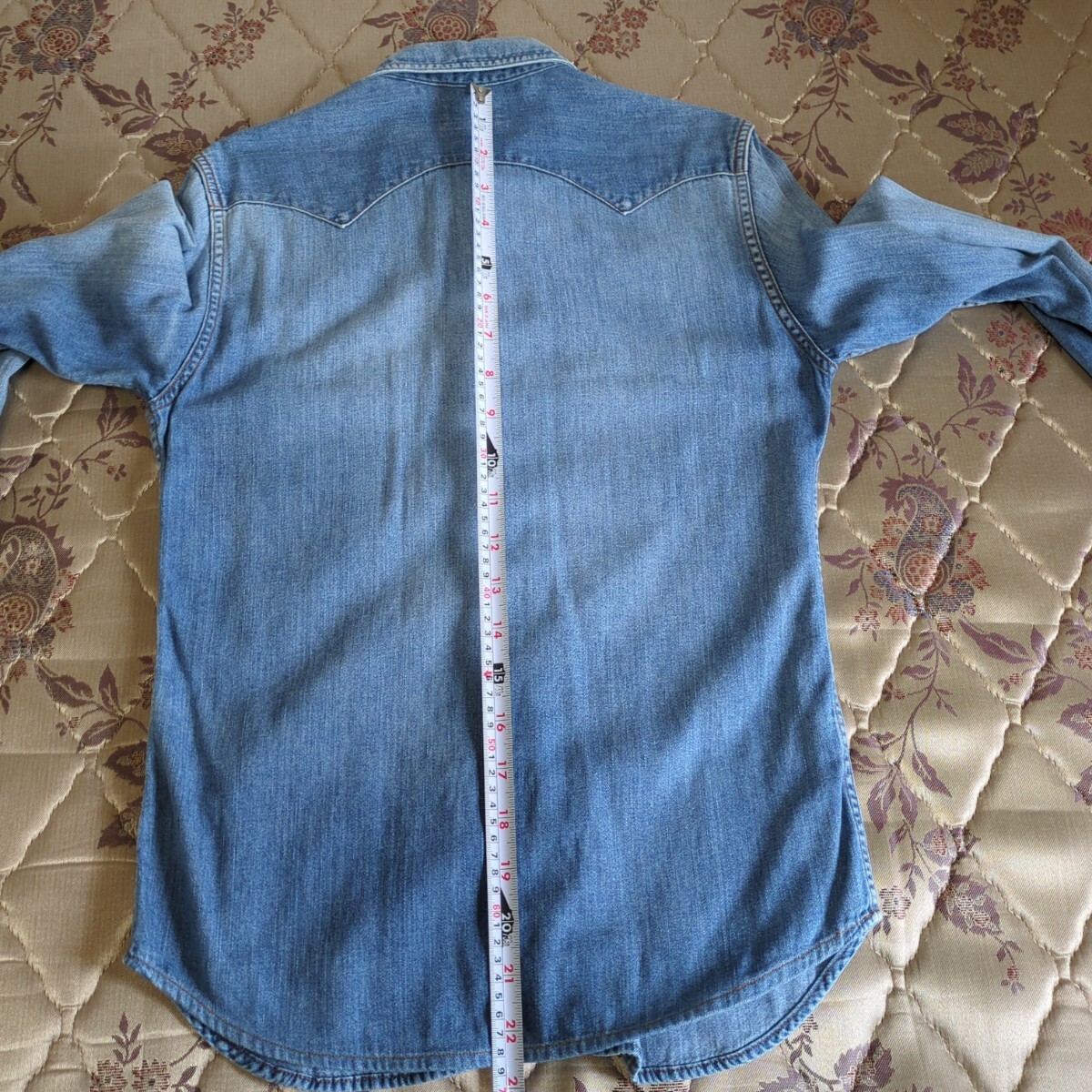 BLUE BLUE ハリウッドランチマーケット ウエスタンシャツ M 2 コンチョ B'z 稲葉 デニムシャツ_画像5