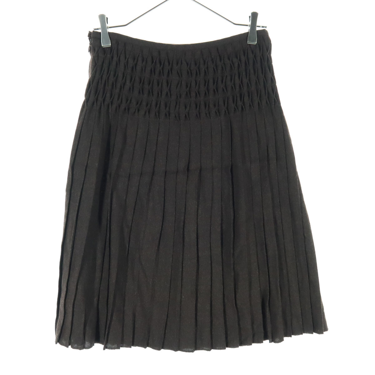 美品 KOOS コース ミモレ丈 プリーツスカート 4 ブラウン レディース_画像2