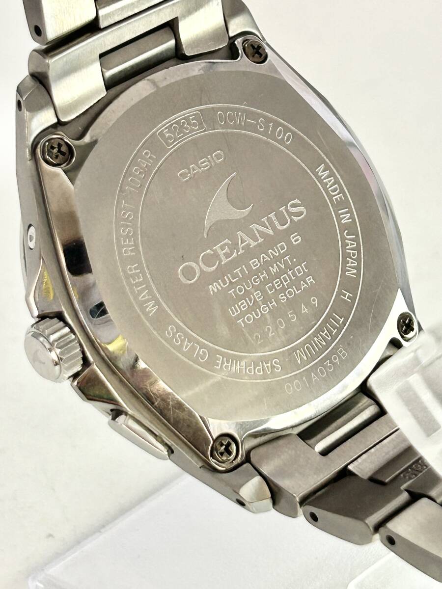 ML705【RUP】★1円～★ 稼働品 CASIO カシオ OCEANUS オシアナス OCW-S100 ウェーブセプター デイト ラウンド タフソーラー メンズ腕時計_画像6