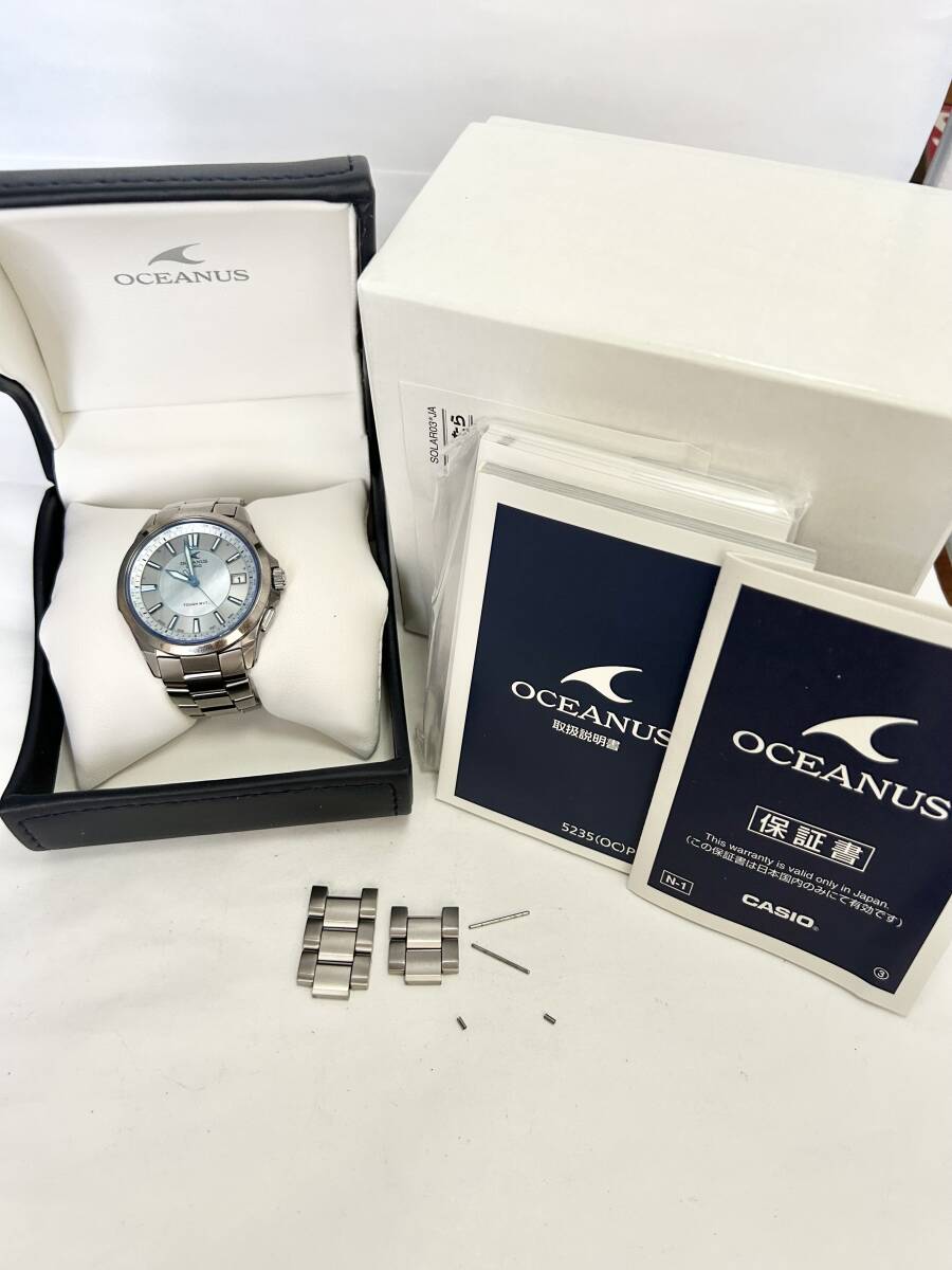ML705【RUP】★1円～★ 稼働品 CASIO カシオ OCEANUS オシアナス OCW-S100 ウェーブセプター デイト ラウンド タフソーラー メンズ腕時計_画像1