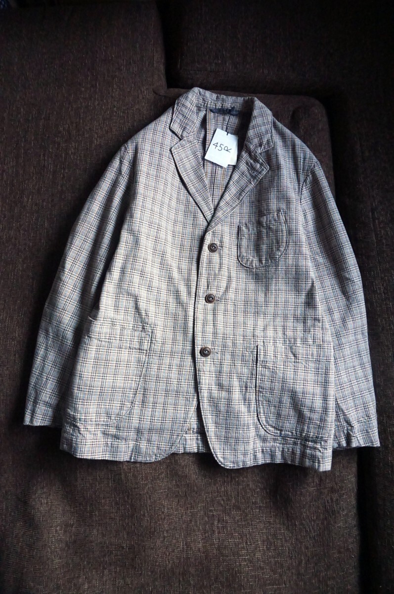 ★23年購入×定価8万円×新品タグ付×贅沢なコットンのツイード◎レトロな木目ボタンのジャケット★ 45rpm 45R 即決 メンズ_画像2