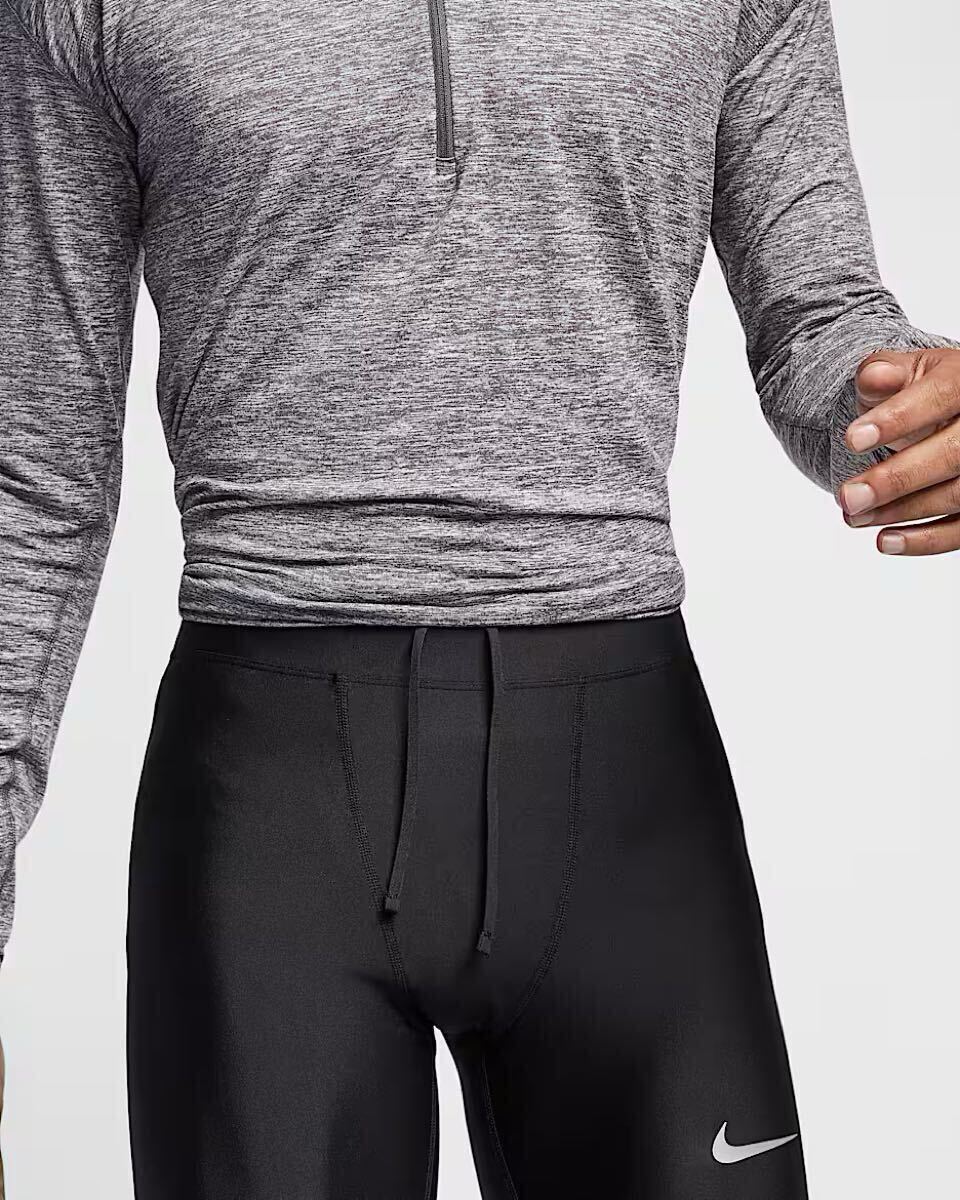 新品 2XLサイズ NIKE ナイキ メンズ　ランニング　ロングタイツ　黒　ブラック　AT4242-010_画像9