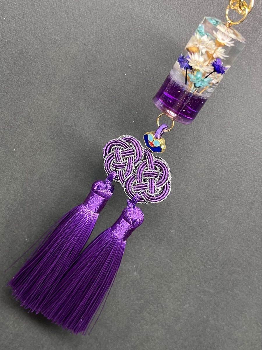 水中花 タッセル ミラーネックレス 紫_画像2