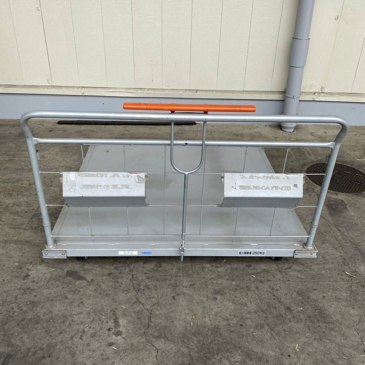 【引取限定】ブレーキ付 1150x1100mm 手押し台車 物流 運送 倉庫 キャスター固定 マテハン パレット用 ネステナー用 TBDY0077_画像4