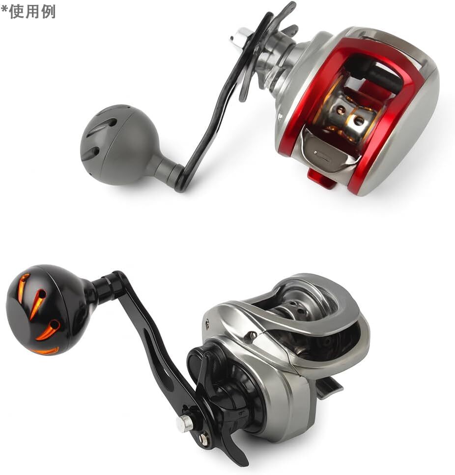 yu419(金」黒) ベイトリール ドラムリール用 ハンドル シマノ Shimano ダイワ Daiwa 適合 アルミニウム合金製 全長93MM カスタムパーツ_画像2