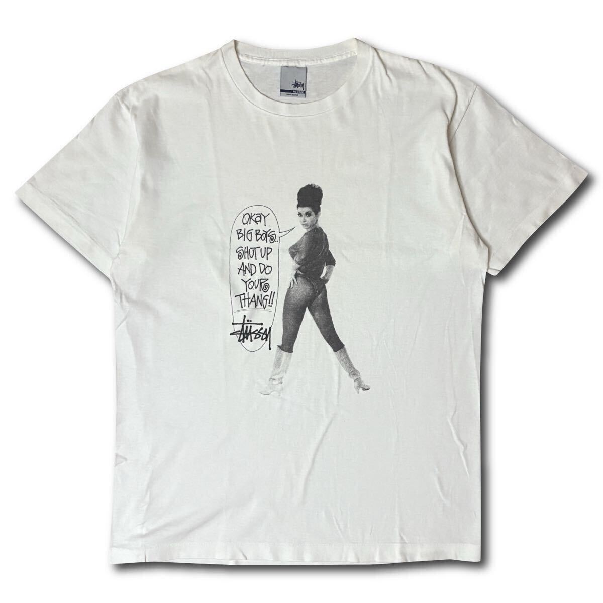【90s】Stussy Archive Do Your Thang S/S Tee White ステューシー アーカイブ 半袖 Tシャツ M ホワイト クルーネック カットソー 限定復刻_画像1
