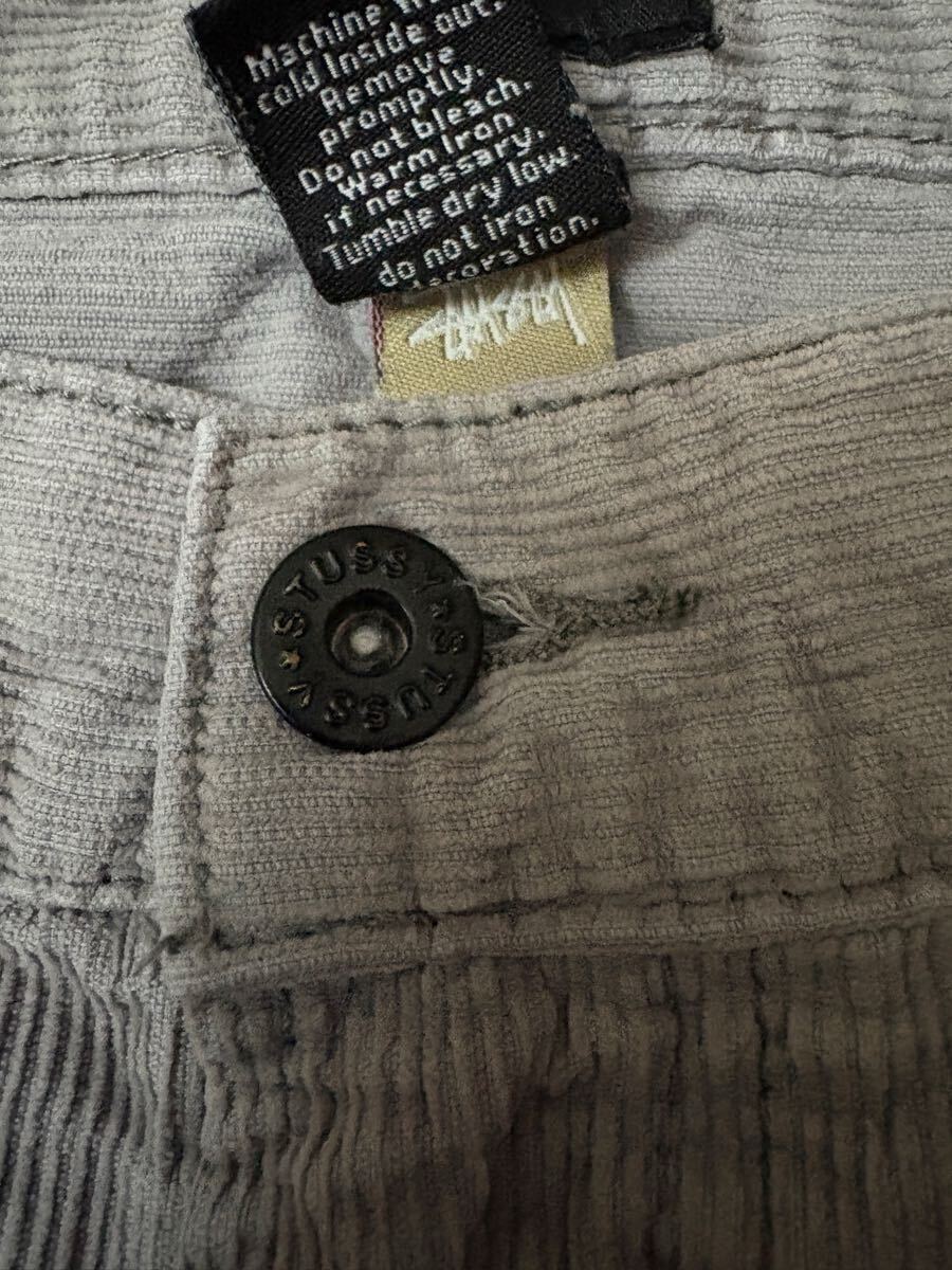 【00s】Stussy Corduroy Pants 32 Grey ステューシー ヴィンテージ コーデュロイ パンツ 国内正規 グレー SSリンクロゴ M_画像5