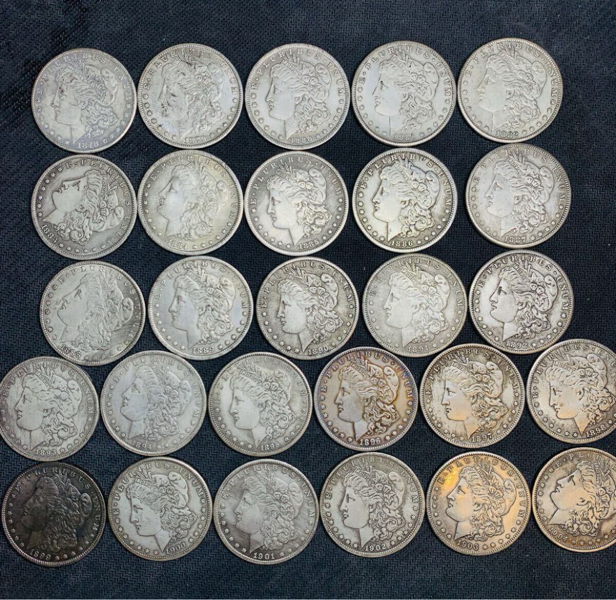 オトク!! 在庫処分 アメリカ モルガン 1ドル 1878年-1904年 27枚セット 外国硬貨 貿易銀 海外コイン 古錢 記念硬貨 コレクション 收蔵品_画像1