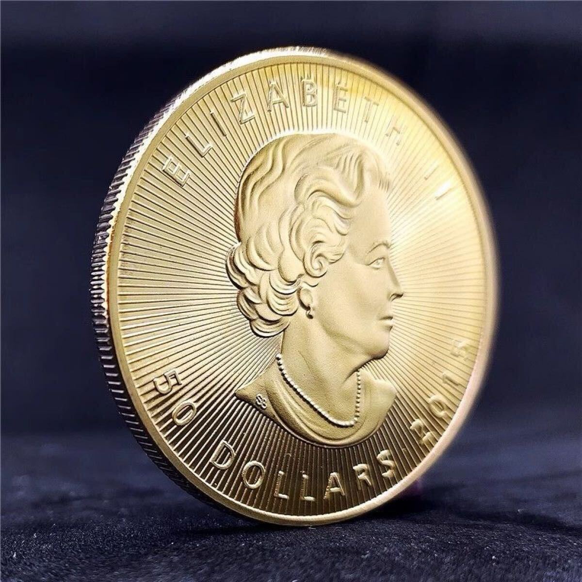 カナダ メイプルリーフ エリザベス2世 金貨 コイン 古銭 記念メダル コレクション 収蔵品 50ドル金貨 2015年_画像8