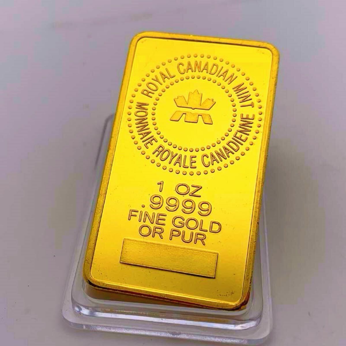極美品 【限定品】カナダ メイプルリーフ記念 四角形コインバー 外国記念コイン 大型金貨 外国古銭 1オンス コレクション 収蔵品 色差あり _画像2