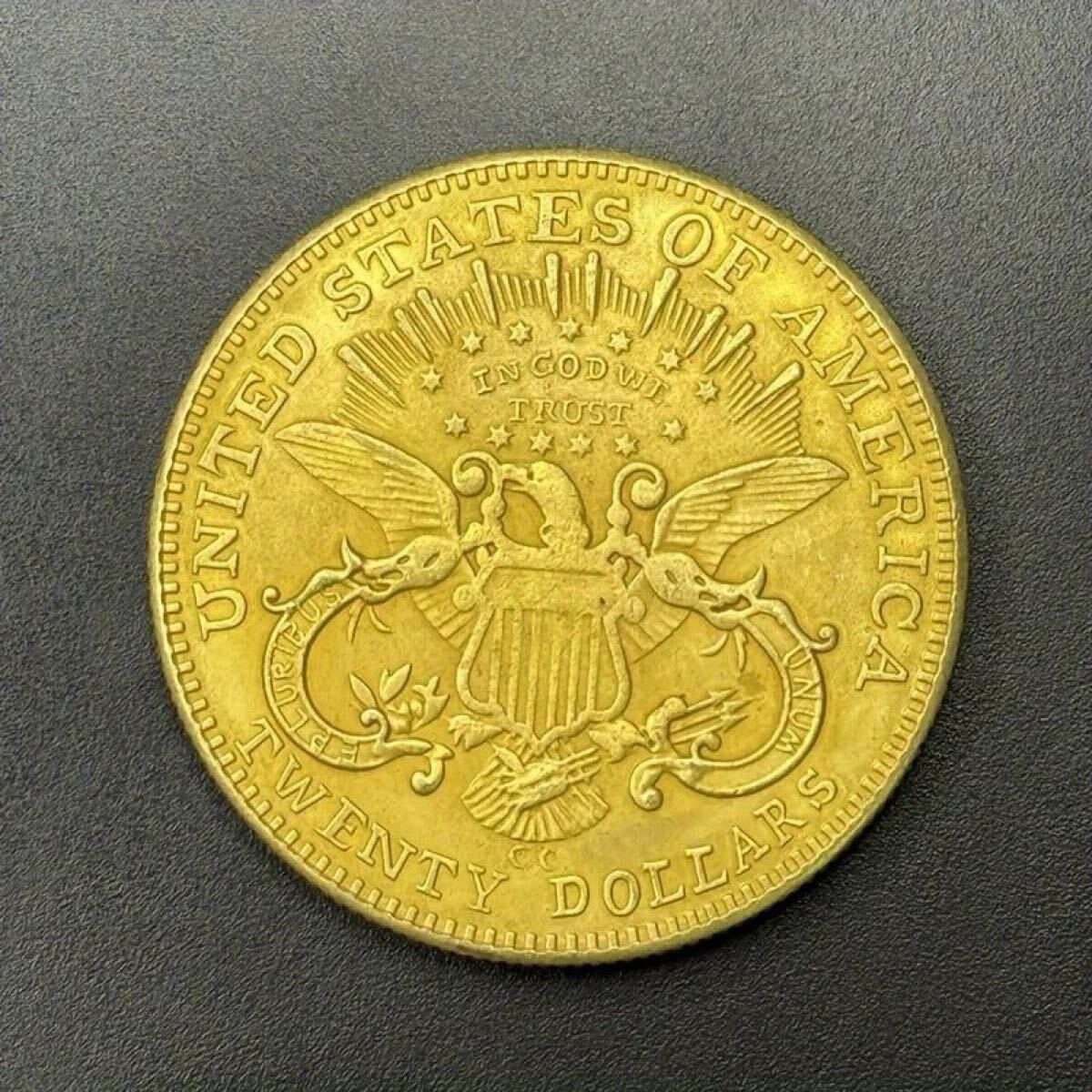 極美品 希少 アメリカ 自由の女神 1893年 20ドル イーグル 記念硬貨 リバティ 古銭 海外コイン 金貨 コレクション 収蔵品 硬貨 金貨 _画像2