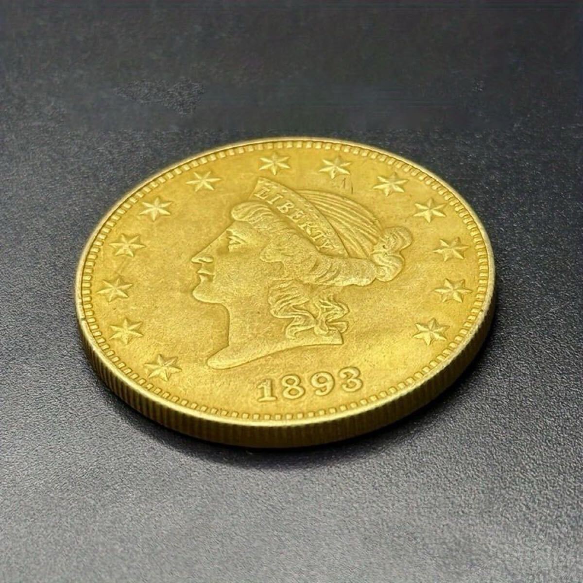 極美品 希少 アメリカ 自由の女神 1893年 20ドル イーグル 記念硬貨 リバティ 古銭 海外コイン 金貨 コレクション 収蔵品 硬貨 金貨 _画像3