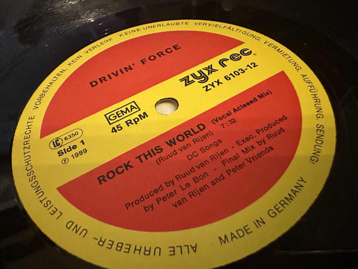 12”★Drivin' Force / Rock This World / アシッド・ハウス・クラシック！_画像4