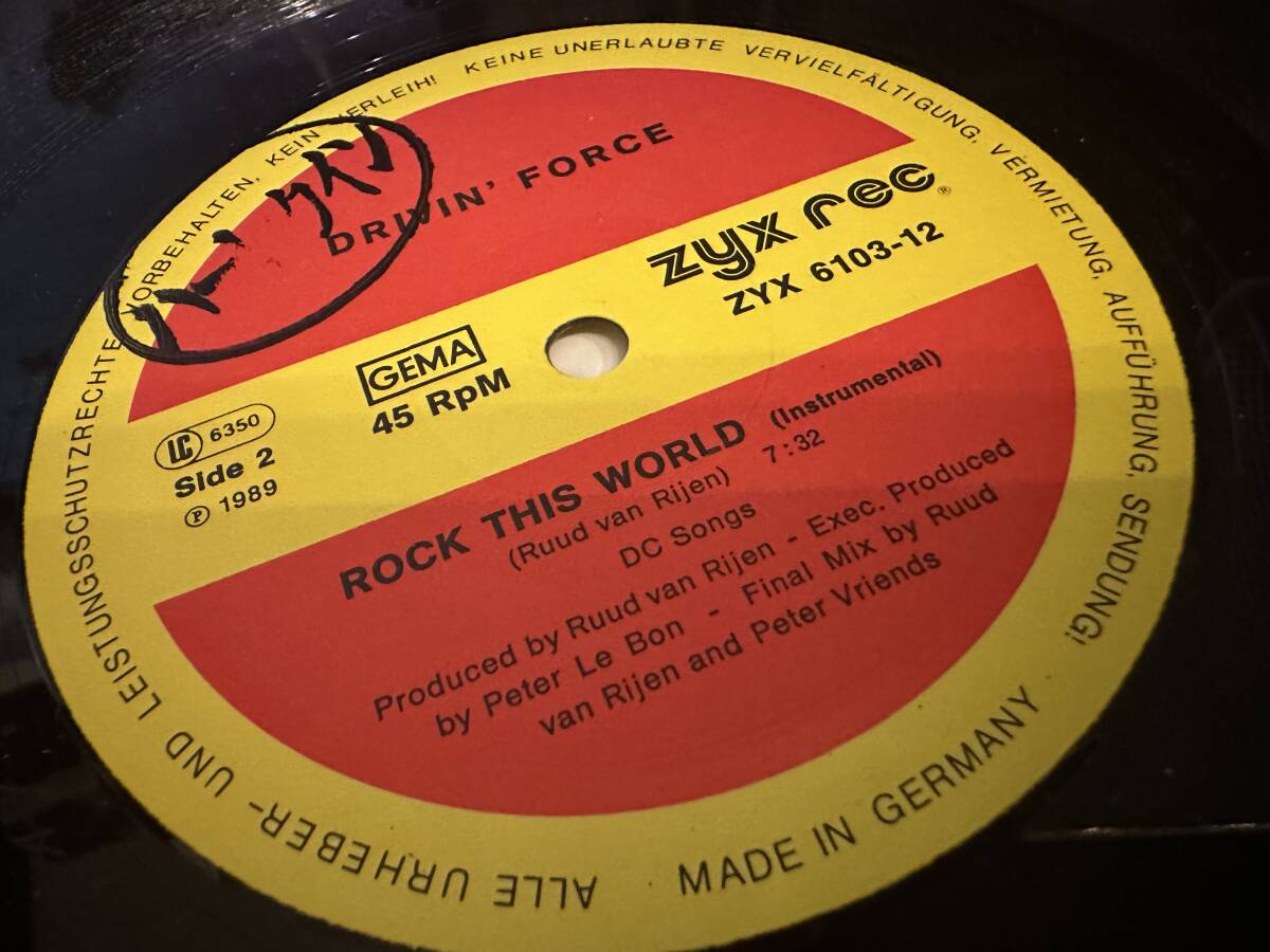 12”★Drivin' Force / Rock This World / アシッド・ハウス・クラシック！_画像3
