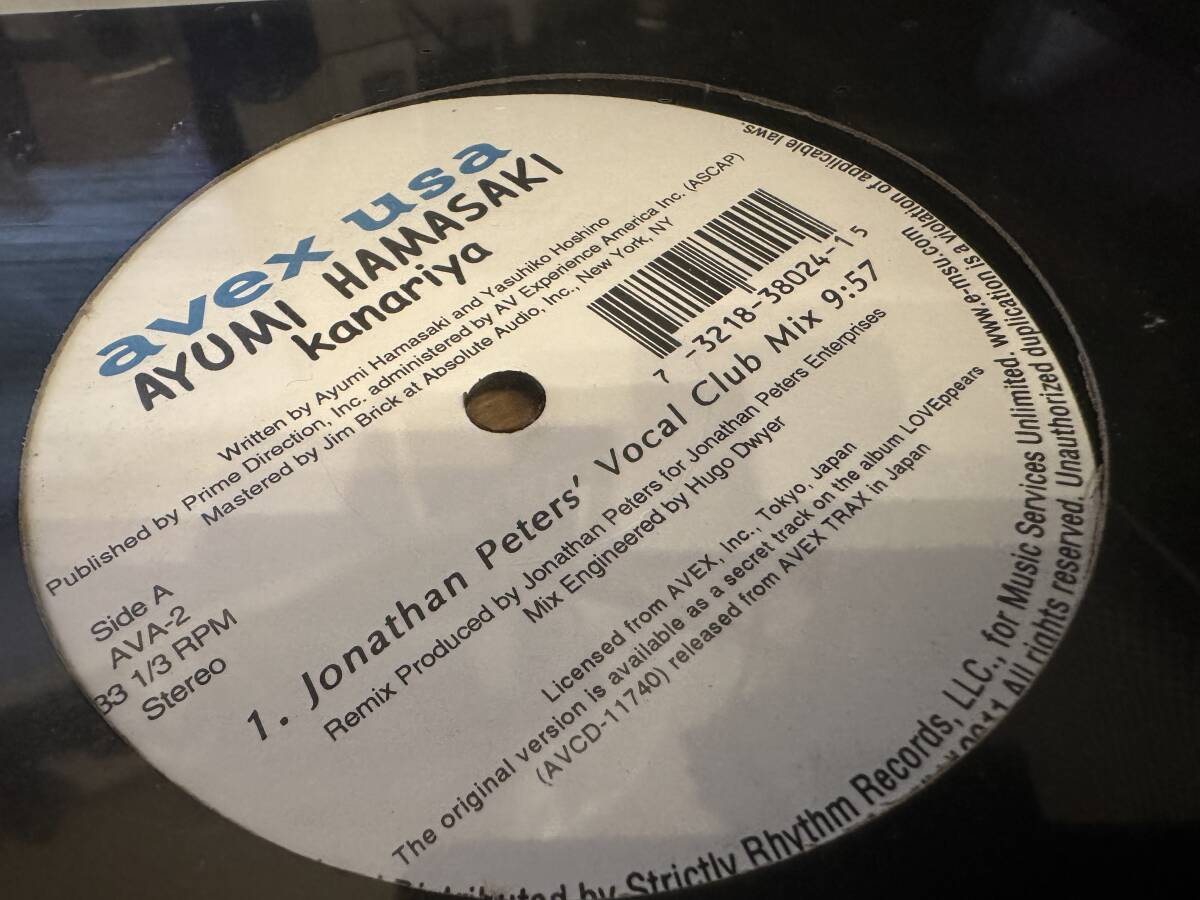 12”★Ayumi Hamasaki 浜崎 あゆみ / Kanariya (Canary) (Jonathan Peters Remixes) 未開封_画像4