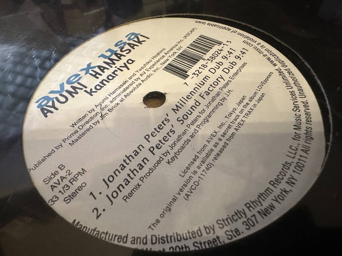 12”★Ayumi Hamasaki 浜崎 あゆみ / Kanariya (Canary) (Jonathan Peters Remixes) 未開封_画像3