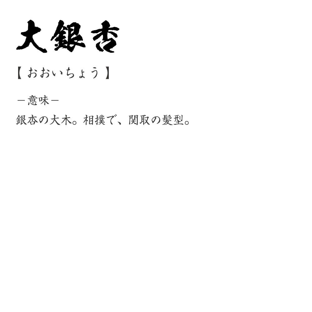 大銀杏 (おおいちょう) 書道家が書く プリント Tシャツ S M L XL XXL 120 130 140 390 G-S G-M G-L 【 三字熟語(yǔ) 】