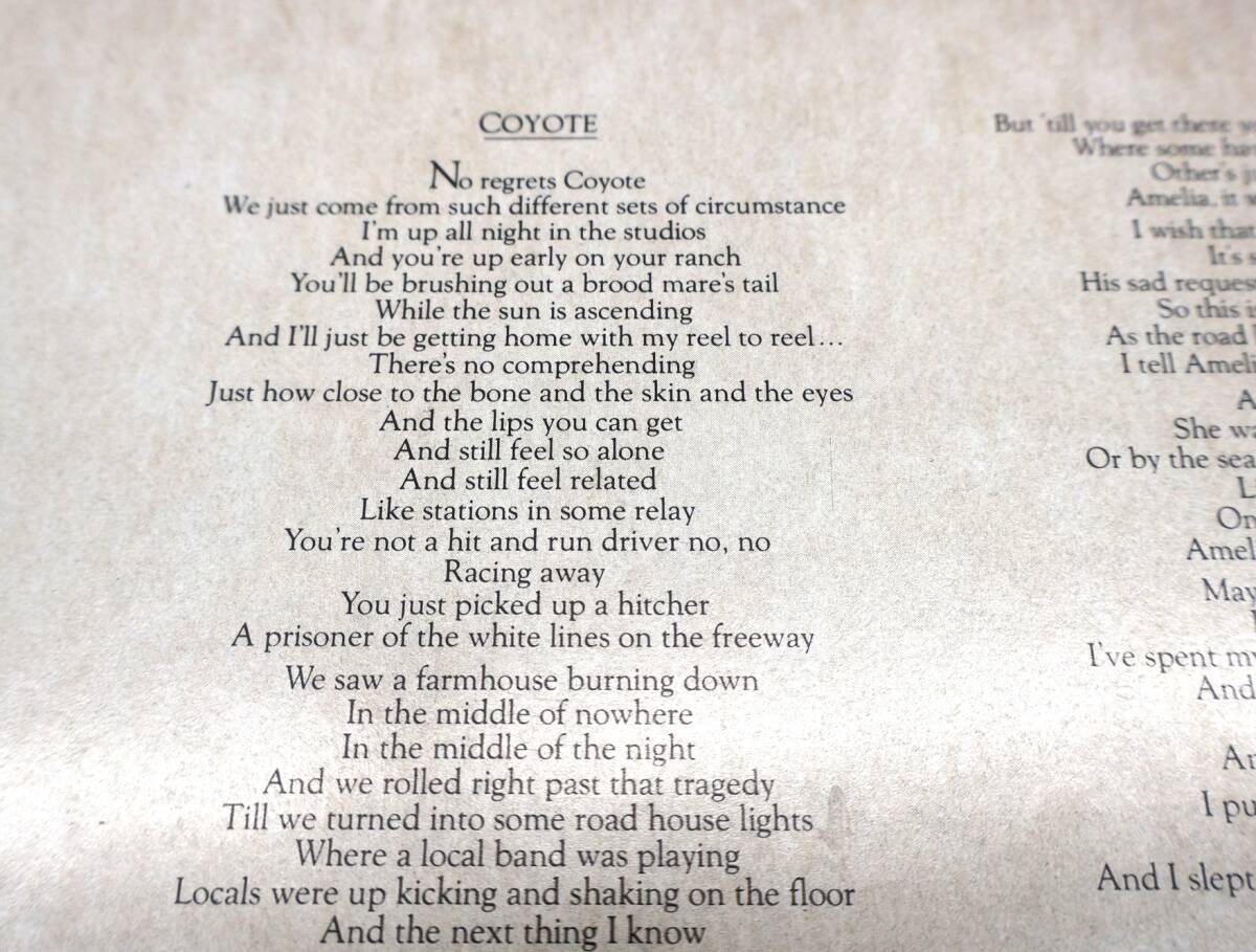 ★中1877 Joni Mitchell ジョニ・ミッチェル / Hejira 逃避行 レコード LP LP盤 アナログ盤 コレクター放出品 同梱可 32509081_画像8