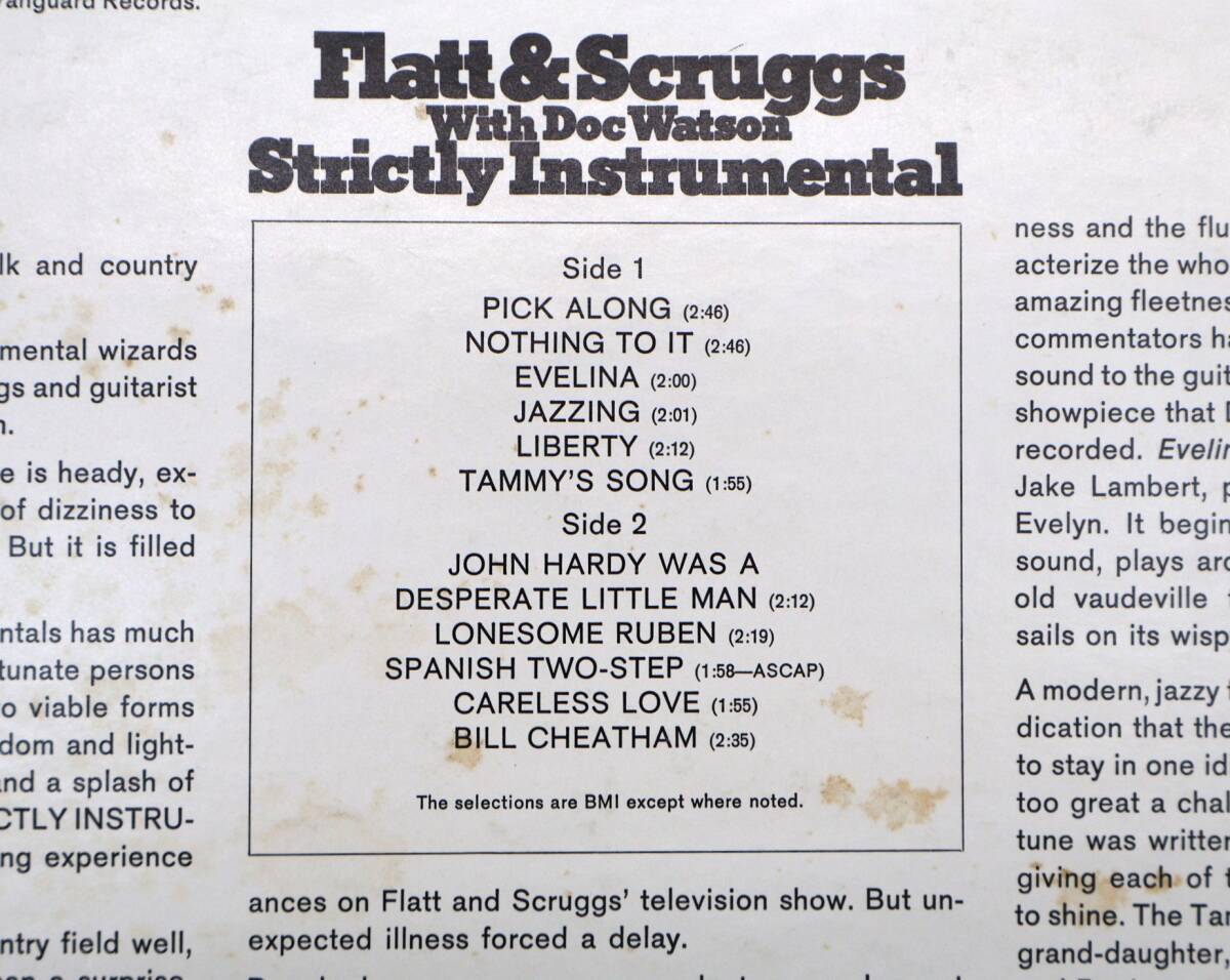 ★中2089 帯付 FLATT & SCRUGGS フラット&スクラッグス/インストルメンタル・ウィズ・ドック・ワトソン レコード LP アナログ盤 32509081_画像9