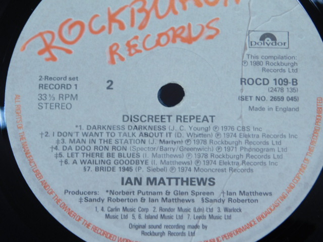 ★小1046 IAN MATTHEWS イアン・マシューズ DISCREET REPEAT LP 2枚組 レコード LP盤 コレクター放出品 同梱可 32509081_画像4