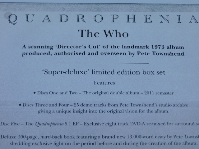 ★小1099 ○ THE WHO ザ・フー QUADROPHENIA 四重人格 ディレクターズカット 完全初回限定盤 レコード CD DVD ポスター 32509081 _画像6